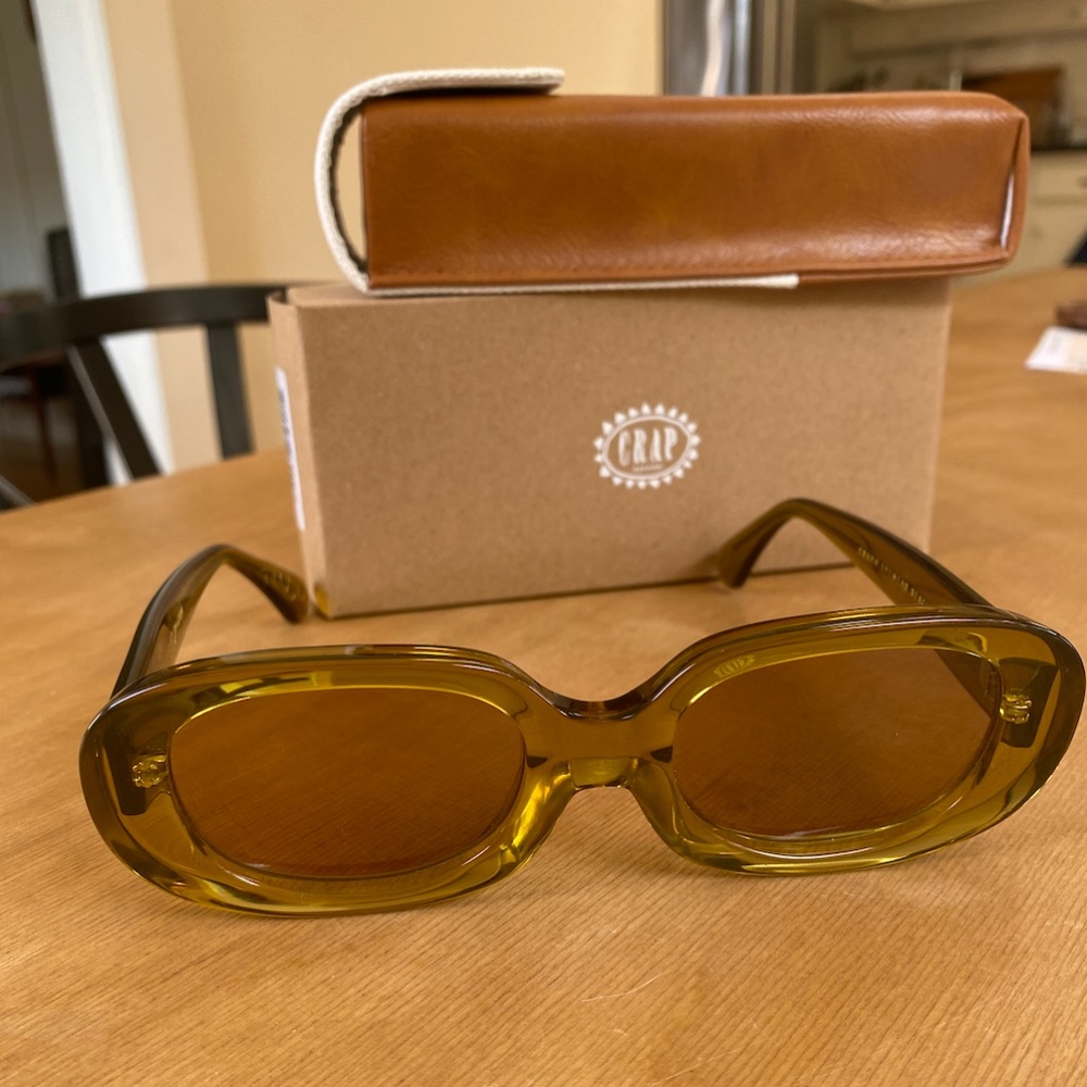 Crap Eyewear “The Bikini Vision” Sunglasses in Crystal Kelp Bio/Mustard
